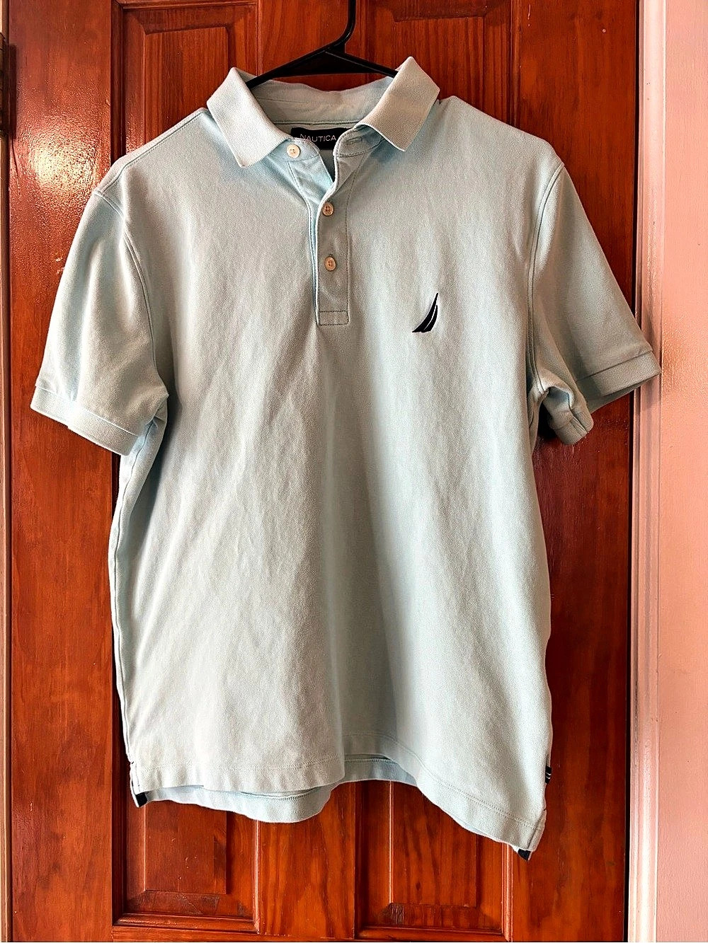 Nautica Classic Fit Solid Polo Shirt Men'Small Polo in Blue Size Small